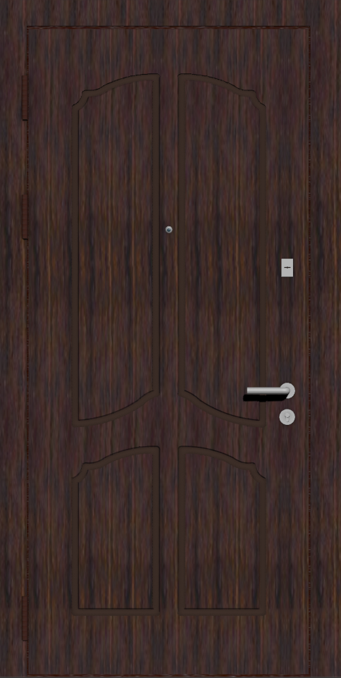 Дверь входная с отделкой шпон венге H5